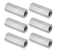 PATIKIL Ecrou Long M8 x 1.25 de Pas Écrou Hexagonal en Acier Inoxydable 304, 6Pcs 35mm/ 1.4" Longueur Raccords de Tige Filetés Grossiers, Écrous de Couplage, Ton Argent