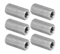 PATIKIL Ecrou Long M8 x 1 de Pas Écrou Hexagonal en Acier Inoxydable 304, 6Pcs 30mm/ 1.2" Longueur Raccords de Tige Filetés Avec Écrou de Serrage, Ton Argent