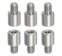 PATIKIL Écrous De Raccord Réducteurs, 6pcs M5x6mm Mâle Vers M4x8mm Femelle 304 Acier Inoxydable Rond Entretoise Réducteur De Filetage Adaptateurs De Filetage Extendeur Réducteur