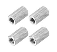 PATIKIL Écrous Ronds Connecteurs M8, 4 Pcs 0.55"OD x 0.98"H 304 Acier Inoxydable Rond Moleté Manchon D'Accouplement À Bride Filetée Tige Barre Tube Fixation Pour Support Caméra Lampe