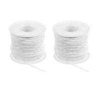 PATIKIL Elastique pour Bracelet 164 Pi/50 Metres Longueur 0.8 mm Dia, 2 Rouleaux Corde Elastique Resistante pour Creation Bijoux Collier Perlage Artisanat DIY, Blanc