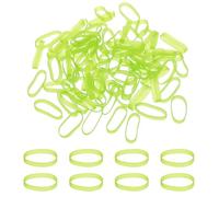 PATIKIL Élastiques En Caoutchouc De Silicone 1.4", 200 Pcs Bande Élastique Plate Pour Fournitures De Bureau Et Enveloppement De Cordon À Domicile, Vert