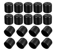 PATIKIL Embout en Caoutchouc 33mm Pied de Chaise Caoutchouc, 18 Pcs Bouchons de Vis, Couvercles de Protection Flexibles en PVC Pour Extrémités de Vis, Bouchons Filetés de Tubes, Noir