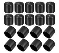 PATIKIL Embout en Caoutchouc 39mm Pied de Chaise Caoutchouc, 18 Pcs Bouchons de Vis, Couvercles de Protection Flexibles en PVC Pour Extrémités de Vis, Bouchons Filetés de Tubes, Noir