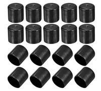 PATIKIL Embout en Caoutchouc 42mm Pied de Chaise Caoutchouc, 18 Pcs Bouchons de Vis, Couvercles de Protection Flexibles en PVC Pour Extrémités de Vis, Bouchons Filetés de Tubes, Noir