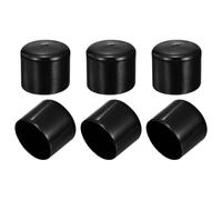 PATIKIL Embout en Caoutchouc 50mm Pied de Chaise Caoutchouc, 6 Pcs Bouchons de Vis, Couvercles de Protection Flexibles en PVC Pour Extrémités de Vis, Bouchons Filetés de Tubes, Noir