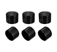 PATIKIL Embout en Caoutchouc 56mm Pied de Chaise Caoutchouc, 6 Pcs Bouchons de Vis, Couvercles de Protection Flexibles en PVC Pour Extrémités de Vis, Bouchons Filetés de Tubes, Noir