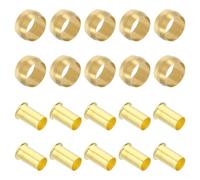 PATIKIL Embouts de Manchons de Compression en Laiton, 40 Pcs 10mm ID x 10mm OD Tuyau Kit d'Assortiment de Raccords d'Insert Virole pour Tube d'Air, d'Eau