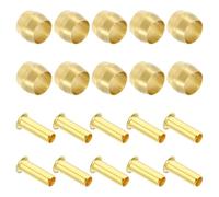 PATIKIL Embouts de Manchons de Compression en Laiton pour 1/4" OD Tuyau Tube, 20 Pcs Kit d'Assortiment de Raccords d'Insert de Compression Laiton Virole Laiton pour Tuyau de Gaz, d'Eau