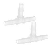 PATIKIL Embouts de Tuyau en Plastique en T de 5/16", 2 Pièces, Raccord en T Égal en Forme de T à 3 Voies, Raccord de Jonction de Mender Adaptateur Union Intersection Barbelé, Transparent