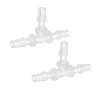 PATIKIL Embouts de Tuyau en Plastique en T de 5/32", 2 Pièces, Raccord en T Égal en Forme de T à 3 Voies, Raccord de Jonction de Mender Adaptateur Union Intersection Barbelé, Transparent