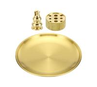 PATIKIL Encens Support Trousse, 1 Ensemble Laiton Encens Cône Bâton Support Encens Brûleur Cendres Receveur Support Base avec Assiette pour Yoga Spa Chambre Maison Bureau, 2 Modes