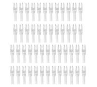 PATIKIL Encoches de Flèche d'Archerie 4,2 mm 0,165", 50 Pièces Insert Clear Arrow Nock Replacement pour Flèches de Chasse Arc Composé Arc Recurve, Blanc