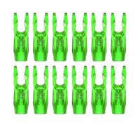 PATIKIL Encoches de Flèche de Tir à l'arc 3,2 mm Id, 12 Pcs Encoches en Plastique à Coller sur l'arbre de Flèche Accessoire de Queue de Flèche de Remplacement, Vert