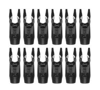 PATIKIL Encoches de Flèche de Tir à l'arc 3,2 mm Id, 12 Pcs Encoches en Plastique à Coller sur l'arbre de Flèche Accessoire de Queue de Flèche de Remplacement, Noir