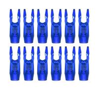 PATIKIL Encoches de Flèche de Tir à l'arc 3,2 mm Id, 12 Pcs Encoches en Plastique à Coller sur l'arbre de Flèche Accessoire de Queue de Flèche de Remplacement, Bleu