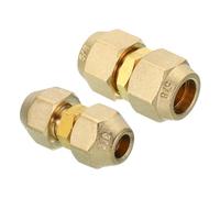 PATIKIL Ensemble de Connecteurs de Joint D'Extension de Tuyau, 2 Pièces de Raccord de Tuyau en Cuivre Sans Soudure avec Écrous à Bride pour Tuyau en Cuivre de Diamètre 3/8" et 5/8"