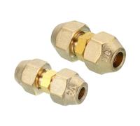 PATIKIL Ensemble de Connecteurs de Joint D'Extension de Tuyau, 2 Pièces de Raccord de Tuyau en Cuivre Sans Soudure avec Écrous à Bride pour Tuyau en Cuivre de Diamètre 1/4" et 3/8"