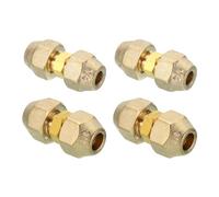 PATIKIL Ensemble de Connecteurs de Joint D'Extension de Tuyau, 4 Pièces, Adaptateur de Raccord Sans Soudure avec Écrous à Bride pour Tuyau en Cuivre de Diamètre 1/4" et 3/8" HVAC