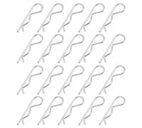 PATIKIL Ensemble de goupilles fendues M2 x 50 mm, 20 pièces Clips R en acier au carbone pour fixation à ressort, goupilles d'attelage pour verrouillage de remorque tondeuse à gazon camion, ton argenté