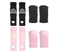 PATIKIL Ensemble de Manchons et Genouillères pour Le Volleyball, 4 Paires de Manchons de Protection pour Avant-Bras et Genouillères avec Trou pour Le Pouce, (4.1" /3.9" Noir, Rose)