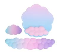 PATIKIL Ensemble Repose-Poignets Clavier Cloud Tapis Souris Arc-En-Ciel | Ergonomique, Mousse à Mémoire Forme Avec Dessous Verre, Pour Maison Bureau, Pour l'Ordinateur Portable