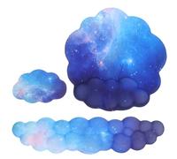 PATIKIL Ensemble Repose-Poignets Clavier Cloud, Tapis Souris Ergonomique Mousse à Mémoire Forme Avec Dessous Verre, Pour Maison, Bureau, l'Ordinateur Portable, Travail, Bleu Galaxie