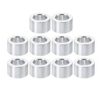 PATIKIL Entretoises en Aluminium M10, 10pcs Entretoise Métallique à Vis Ronde, Rondelle Plate pour Vis Tige Filetée Écrous Boulons Gonds de Porte, 10.2mm ID x 16mm OD x 10mm Hauteur