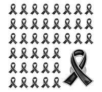 PATIKIL Épingles À Ruban Noires, 50 Pcs Épingles De Sensibilisation Avec Fermoir Sécurisé Broche En Émail Pour Événements De Collecte De Fonds De Soutien Public À La Charité