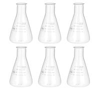 PATIKIL Erlenmeyer Flask, 6 Pcs 150ml 5.1oz Col Étroit Flacons Gradués Verre Borosilicate Avec Graduation Imprimée Pour Labo Expérience Chimie Étude Scientifique
