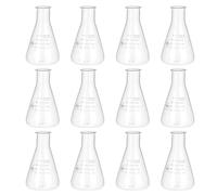 PATIKIL Erlenmeyer Lot de 12 fioles graduées en verre borosilicate avec graduation imprimée pour expériences en laboratoire, chimie, science, 150 ml