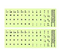 PATIKIL Espagnole Clavier Autocollants brillee dans l'Obscurité, 2 Paquet Lumineux Universel Clavier Remplacement Couvercle pour Cahier Bureau Ordinateur, Noir Lettrage