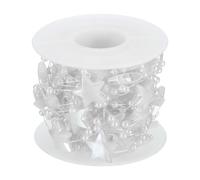 PATIKIL Étoile Ficelle Perles Guirlande, 16,4 Ft Artificiel Perle Guirlande Fil Bobine pour Noël Arbre Fête DIY Artisanat Accueil Mariage Décoratif, Blanc