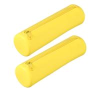 PATIKIL Étui À Stylo en Silicone, 2 Pcs Pochette Ronde Petite pour Crayon avec Fermeture Éclair Imperméable Esthétique Souple Trousse De Rangement Cosmétique Fournitures, Jaune