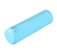 PATIKIL Étui À Stylo en Silicone, Pochette Ronde Petite pour Crayons avec Fermeture Éclair Imperméable Esthétique Sac De Rangement Souple pour Cosmétiques Fournitures, Bleu Clair