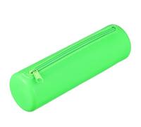 PATIKIL Étui À Stylo en Silicone, Pochette Ronde Petite pour Crayons avec Fermeture Éclair Imperméable Esthétique Sac De Rangement Souple pour Cosmétiques Fournitures, Vert