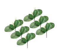PATIKIL Faux Orchidée Feuilles 4.4 Pouce, 6 Paquet Petit Artificiel Phalaenopsis Feuillage Réel Latex Toucher Vert Plante 5 Feuilles avec Tiges pour Maison Fleurs Pot Décoratif, Vert
