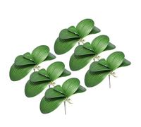 PATIKIL Faux Orchidée Feuilles 5.6 Pouce, 6 Paquet Petit Artificiel Phalaenopsis Feuillage Réel Latex Toucher Vert Plante 5 Feuilles avec Tiges pour Maison Fleurs Pot Décoratif, Vert