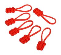 PATIKIL Fermeture éClair Tirer Remplacement, 6 Paquet Extension Cordon Poignée Fixe Tirer Tab Extenseur Fixateur Glissière Tête Trousse Réparation pour Bagages Sac à dos Veste, Rouge