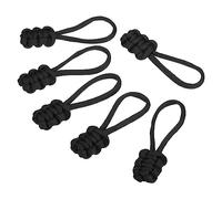 PATIKIL Fermeture éClair Tirer Remplacement, 6 Paquet Extension Cordon Poignée Fixe Tirer Tab Extenseur Fixateur Glissière Tête Trousse Réparation pour Bagages Sac à dos Veste, Noir