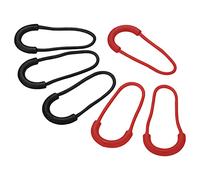 PATIKIL Fermeture-Éclair Tirettes Remplacement, 12 Paquets Extension Cordon Poignée Platique U-Forme Onglet Étiquette Prolongateur pour Bagages Sacs-à-Dos, Sac à-Main Rouge Noire