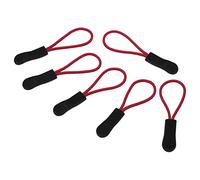 PATIKIL Fermeture-Éclair Tirettes Remplacement, 30 Paquets Extension Cordon Poignée Fixer Onglet Étiquette Prolongateur Fixer Puller pour Bagages Sacs-à-Dos Vestes, Noire，Red