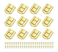 PATIKIL Fermoir à Bascule 26 x 21mm 12 Pcs Loquet Verrou en Métal Rectangulaire de Style Rétro pour Boîte à Bijoux, Décoration de Valise, Boîte à Outils, Doré