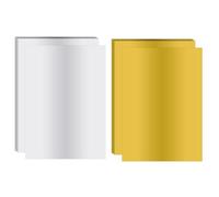 PATIKIL Feuille de Papier de Transfert à Chaud en Feuille de Papier de Dorure, 40 Feuilles de Papier de Dorure A4 pour Transfert à Chaud pour Cuir DIY Logo, Or/Argent