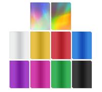 PATIKIL Feuille de Papier de Transfert à Chaud en Feuille de Papier de Dorure, 50 Feuilles A4 de Papier de Dorure de Transfert de Chaleur pour Cuir DIY Logo, 10 Couleurs