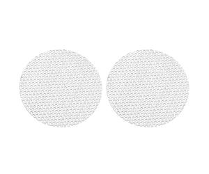 PATIKIL Feuille perforée en acier inoxydable 304 de 2,8" de diamètre, 2 pièces de maille métallique étendue de 0,06" de trou 19GA rondes tranches de plaque d'écran décoratif, ton argent