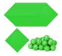 PATIKIL Feuilles Aluminium Pour Bonbons 3x3 Pouces, 100 Pcs Papier Cadeau Brillant Aluminium Carré Pour DIY Emballage Chocolats Bonbons Décoration, Vert