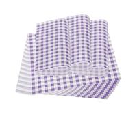 PATIKIL Feuilles De Papier Ciré Pour Aliments, 100Pcs 7x7" Papier D'Emballage Résistant À La Graisse Pour Sandwichs À Carreaux Violets Et Blancs Pour Paniers À Pain Et Doublures Pour Fêtes