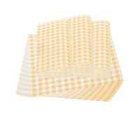 PATIKIL Feuilles De Papier Ciré Pour Aliments, 100Pcs 9x9" Papier À Sandwich Résistant À La Graisse Jaune Et Blanc À Carreaux Pour Doublures De Paniers À Pain Et Fêtes