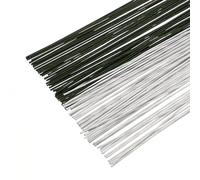 PATIKIL Fil De Fleur 18 Gauge 14.2" En Fer Enveloppé De Papier, 100 Pcs Pour Fabrication De Fleurs Artificielles DIY Artisanat Couronnes De Noël Arrangements Floraux, Vert Foncé/Blanc